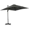 Image de Parasol déporté - parasol de jardin - Outsunny - carré inclinable manivelle pied métal haute densité - polyester - 25x25m - gris