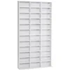 Image de Étagère rangement - HOMCOM - pour CD DVD 1116 CD 36 compartiments étagères réglables - bois - 102x235x195cm - blanc