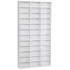 Image de Étagère rangement cddvd meuble de rangement pour 1116 cds 33 compartiments réglables en hauteur 102 x 24 x 195 cm blanc