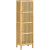 Image de Buffet Rangement Porte 3 Étagères Bois De Bambou Verni