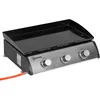 Image de Plancha Gaz De Table Portable Réglable - 3 Brûleurs 9 Kw - Gris Noir