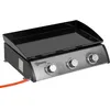 Image de Plancha gaz - Outsunny - acier inox 3 brûleurs 9 kW antiadhésive grande surface gril cuisine - inox - 61x355cm