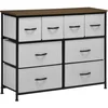 Image de Commode 8 Tiroirs - Structure Acier Noir Tissu Pliant Gris
