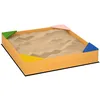 Image de Bac à Sable pour Enfant Outsunny Bois de sapin 109x109x19.8cm Bois naturel