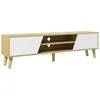 Image de HOMCOM - Meuble TV - Panneau de particules - 150x30x42cm - Bois naturel