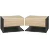 Image de Table de chevet suspendue - tables de nuit murale - HOMCOM - lot de 2 tiroir coulissant bicolore - bois - chêne noir