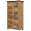 Image de Armoire de jardin abri jardin remise pour outils sur pied 2 étagères portes persiennes toit bitumé étanche bois sapin pré-huilé