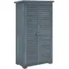 Image de Armoire De Jardin Portes Persiennes 2 Étagères Sapin Pré-huilé Gris