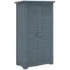 Image de Armoire de jardin - Outsunny - 2 étagères - toit bitumé incliné - portes persiennes - 87 x 47 x 160 cm - gris