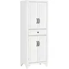 Image de Buffet Haut Armoire De Cuisine 4 Portes Hauteur 170 Cm Blanc