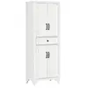 Image de Buffet haut 4 portes 2 étagères tiroir coulissant mdf blanc