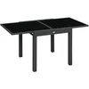 Image de Table extensible - Outsunny - jardin 160x80x75 cm plateau verre trempé aluminium - alu verre - gris