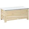 Image de Banc Coffre De Jardin 2 En 1 Sapin Pré-huilé Acier Galvanisé