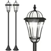 Image de Lampadaires sur pied solaires - Outsunny - lot de 2 lampes LED blanc 6000K étanche IP44 jardin - ABS - Ø18x129cm - noir