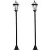 Image de Lot de 2 luminaires extérieurs solaires lampadaires lanternes classiques led 15 lm ø 18,5 x 129h cm noir