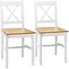 Image de Lot De 2 Chaises De Salle À Manger Esprit Campagne Bois Blanc