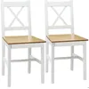 Image de HOMCOM - chaises de salle à manger - Bois de pin - 41x46.5x86cm - Blanc