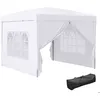 Image de Tonnelle de jardin - Outsunny - tente réception barnum pop-up pliant 4 parois amovibles - acier - 3x3m - blanc