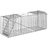 Image de Piège vivant - Outsunny - cage de capture pliante petits animaux rat souris 2 portes poignée - acier - 81x26x35cm - gris
