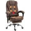 Image de Vinsetto - Fauteuil de bureau - Revêtement en lin (100% polyester) - 65x70x119cm - Marron