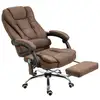 Image de Fauteuil de bureau direction massant chauffant hauteur réglable dossier inclinable tissu marron