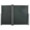 Image de Double store latéral brise-vue paravent rétractable dim. 6l x 1,60h m polyester anti-uv haute densité gris