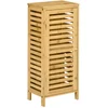 Image de Meuble Bas De Salle De Bain Porte Étagère Bois De Bambou Verni