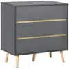 Image de Commode - HOMCOM - 5 tiroirs meuble rangement sans poignée style scandinave chambre - bois - 80x40x80cm - gris