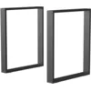 Image de Lot De 2 Pieds Rectangulaires Design Contemporain Acier Noir