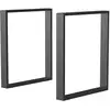 Image de Lot de 2 pieds rectangulaires design contemporain - h.72 cm - acier noir