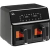 Image de Friteuse à air - HOMCOM - sans huile double compartiment 8 L 2500 W 8 programmes LED - plastique - noir