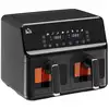 Image de Friteuse à air 2 paniers 2500w 8l - air fryer multifonction 8 programmes - température réglable - timer 60 min. - noir