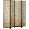 Image de Paravent intérieur 4 panneaux pliables séparateur de pièce bois de paulownia roseau