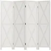 Image de Paravent intérieur - HOMCOM - 4 panneaux style campagnard chic séparateur pièce croisillons - bois - 182x170cm - blanc