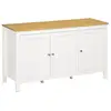 Image de Buffet bas style classique chic - 3 portes, 2 étagères réglables - mdf panneaux blanc aspect bois clair