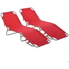 Image de Bain de Soleil - Outsunny - Métal - 187x55x24cm - Rouge