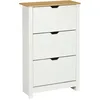 Image de Armoire À Chaussures Portes Abattantes Compartiments Blanc Chêne