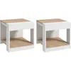 Image de Lot De 2 Bouts De Canapé Design Panneaux Blanc Aspect Chêne Clair