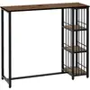 Image de Table De Bar 3 Étagères Style Industriel Acier Noir Aspect Bois