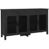 Image de Buffet Design Industriel - 4 Portes, 2 Étagères, 2 Tiroirs - Noir