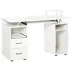 Image de Bureau informatique multimédia multi-rangements 120l x 55l x 85h cm panneaux particules blanc