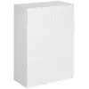 Image de Commode 6 tiroirs style contemporain dim. 80l x 39l x 115h cm poignées invisibles blanc