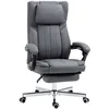 Image de Fauteuil de bureau manager grand confort repose-pied dossier inclinable accoudoirs tétière rembourrés tissu gris
