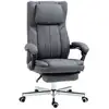 Image de Fauteuil de bureau manager grand confort repose-pied dossier inclinable accoudoirs tétière rembourrés tissu gris