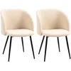 Image de Lot De 2 Chaises De Visiteur Design Effet Laine Bouclée