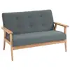 Image de Canapé 2 places style scandinave dim. 115l x 66,5p x 73h cm bois tissu gris