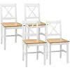 Image de Lot De 4 Chaises De Salle À Manger Esprit Campagne Bois Blanc
