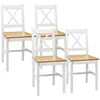Image de chaises de salle à manger - HOMCOM - Bois de pin - 41x46.5x86cm - Blanc