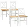 Image de Lot de 4 chaises de salle à manger esprit campagne dossier croisé bois pin blanc