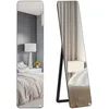 Image de Miroir pleine longueur - HOMCOM - rectangulaire sur pied ou mural dressing chambre salon - bois - 37x160cm - noir